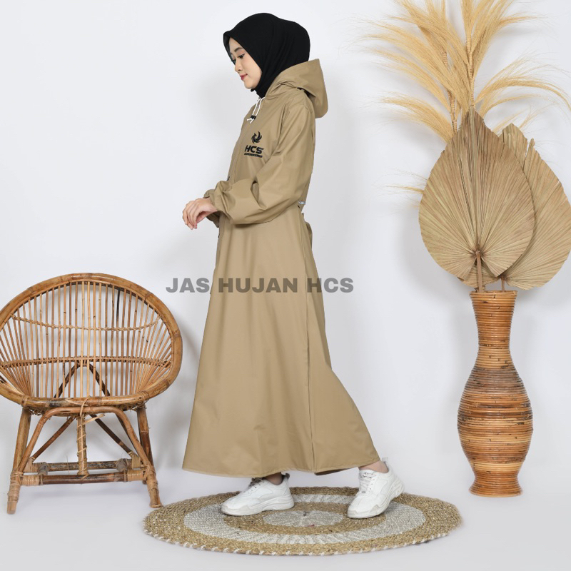 HCS GAMIS JAS HUJAN, RAINCOAT Wanita Terbaik By HCS Anti Rembes Mocca-1