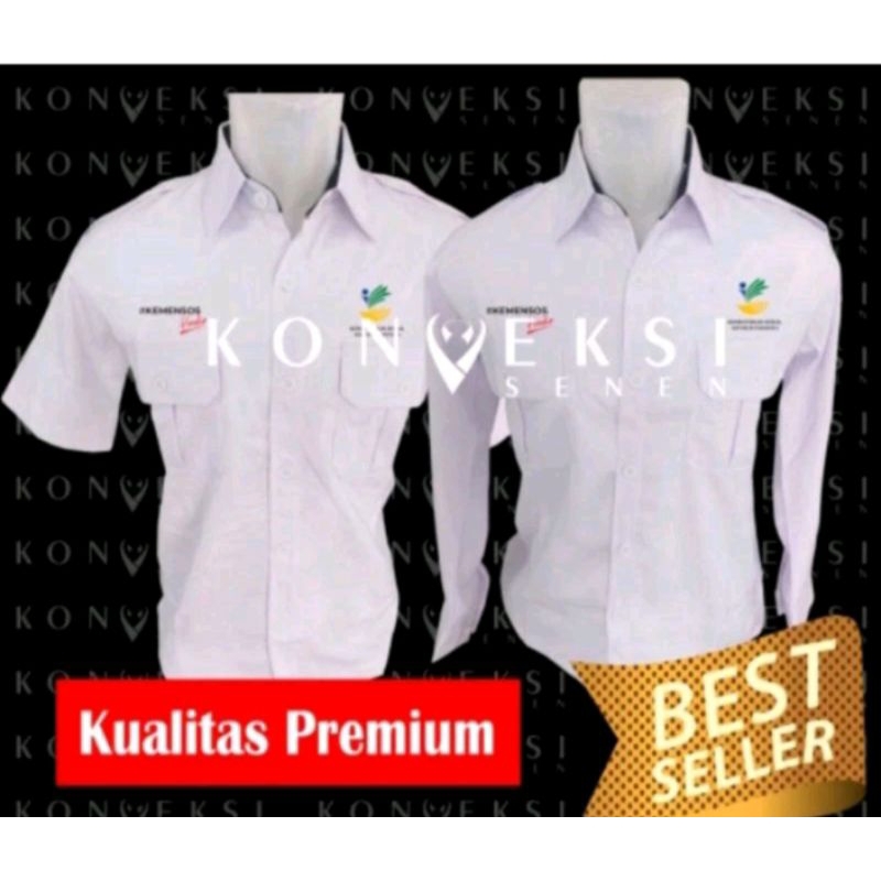 BIG SIZE KEMEJA KEMENSOS HADIR BAHAN TEXAS BAJU KEMENSOS HADIR SERAGAM KEMENSOS HADIR PDH KEMENSOS H