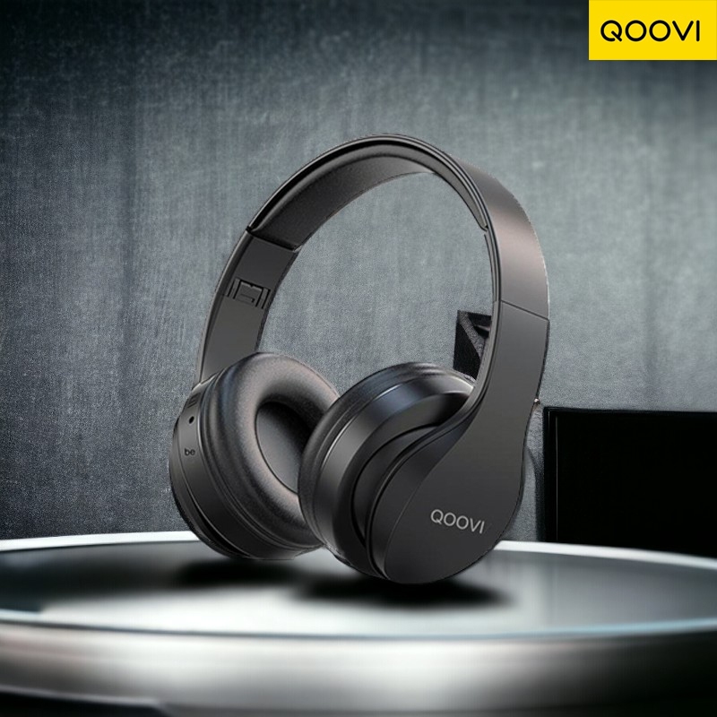 Qoovi Headphone Headset  for Gaming Bluetooth Wireless No Delay No Noise Extra Bass Treble BM06