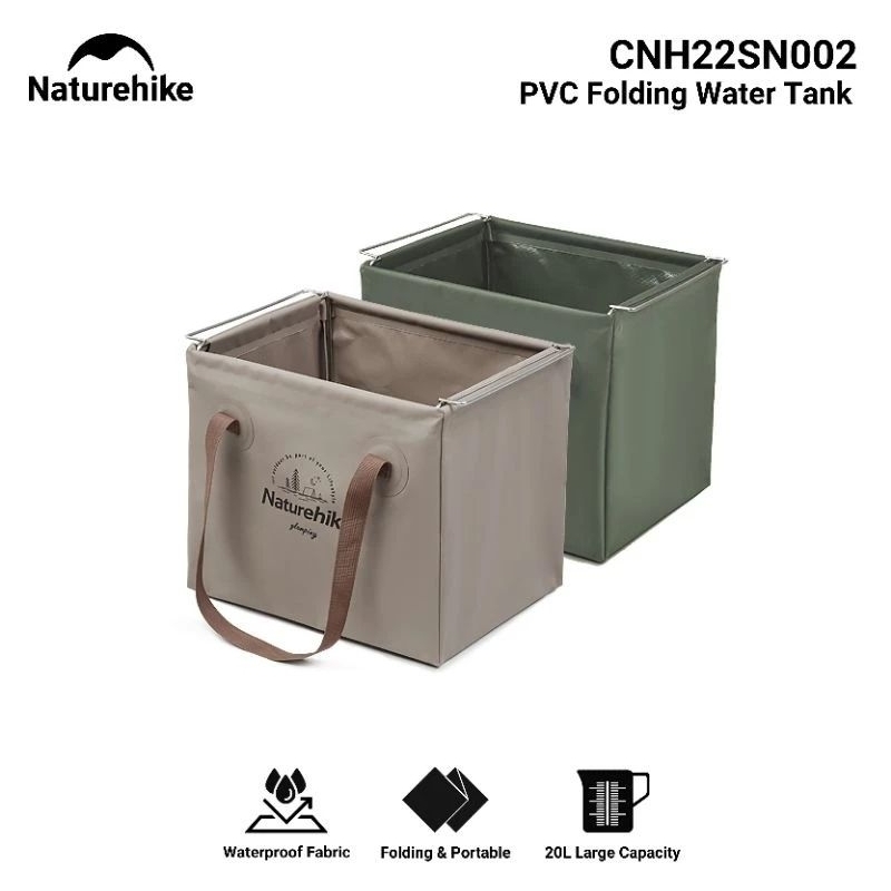 EMBER LIPAT KOTAK NATUREHIKE CNH22SN002 PVC FOLDING WATER TANK BUCKET BASIN CAMPING GLAMPING HIKING 