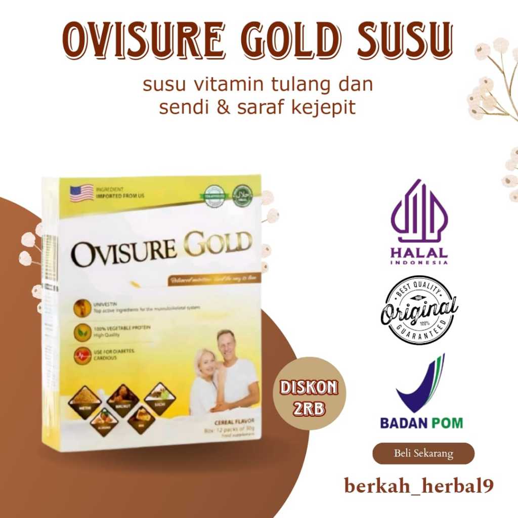 

OVISURE GOLD SUSU OBAT VITAMIN TULANG DAN SENDI SYARAF KEJEPIT KERAM ORIGINAL USA