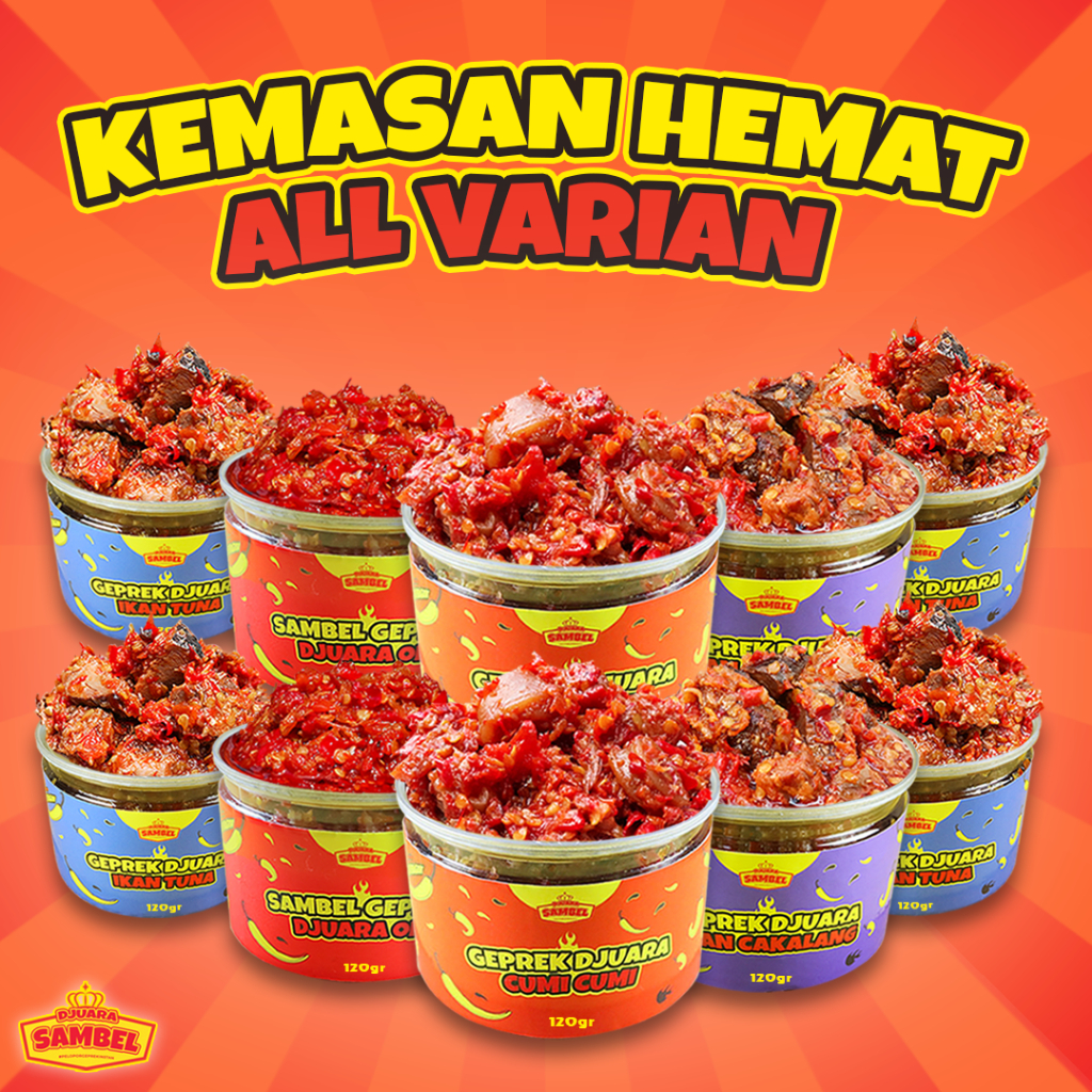 

Djuara Sambel 120GR / Geprek Original / Geprek Cumi / Geprek Cakalang / Geprek Tuna