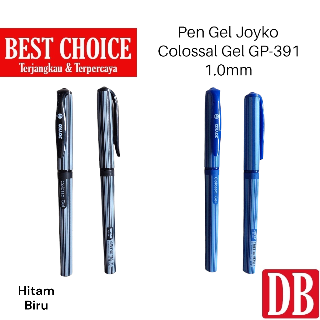 

Gel Pen / Ballpoint / Pulpen Joyko Colossal Gel GP-391 1.0mm Hitam / Biru
