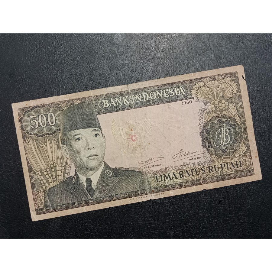 Uang kertas 500 Rupiah Seri Soekarno Tahun 1960 AHR 035698