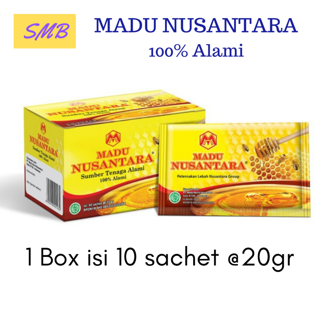 

Madu Nusantara Bok/kotak isi 10 sachet @ 20 gram
