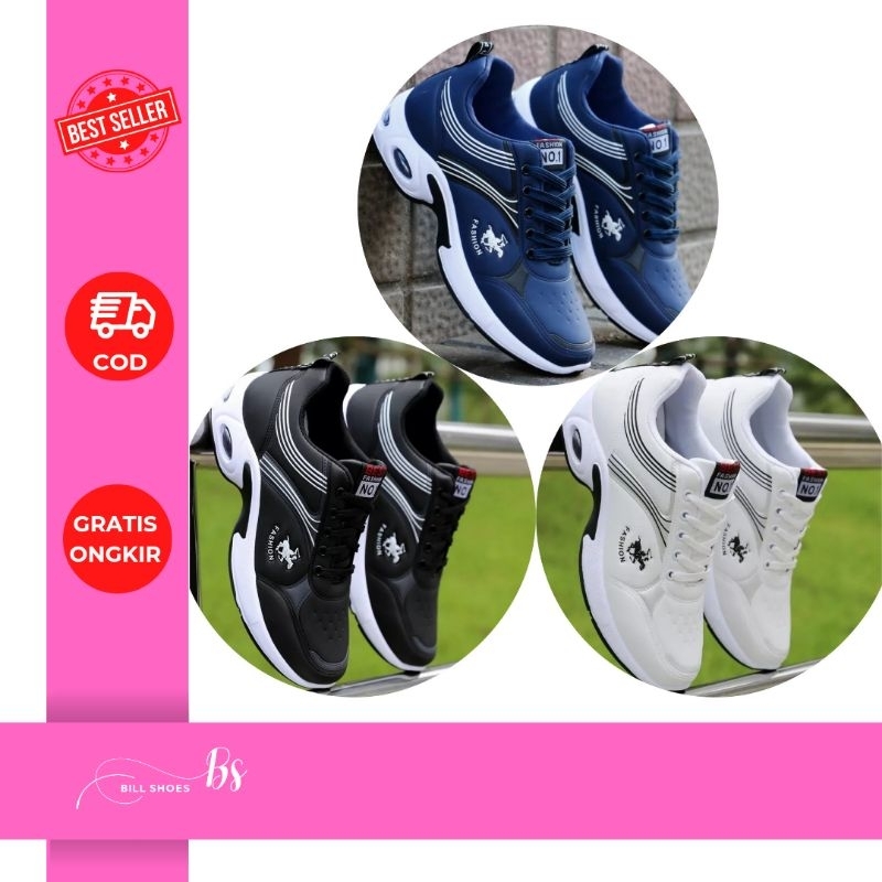 PL53- Sepatu anak pria wanita dewasa sneakers casual slip on slop karet kulit tinggi futsal sekolah 