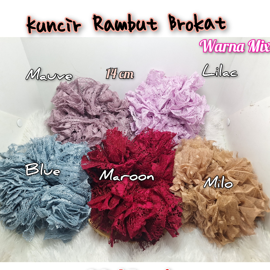 IKAT RAMBUT BROKAT WARNA-CEPOL WARNA RANDOM-SCRUNCHIE Hijab Jumbo spesial warna- CEPOL INNER HIJAB