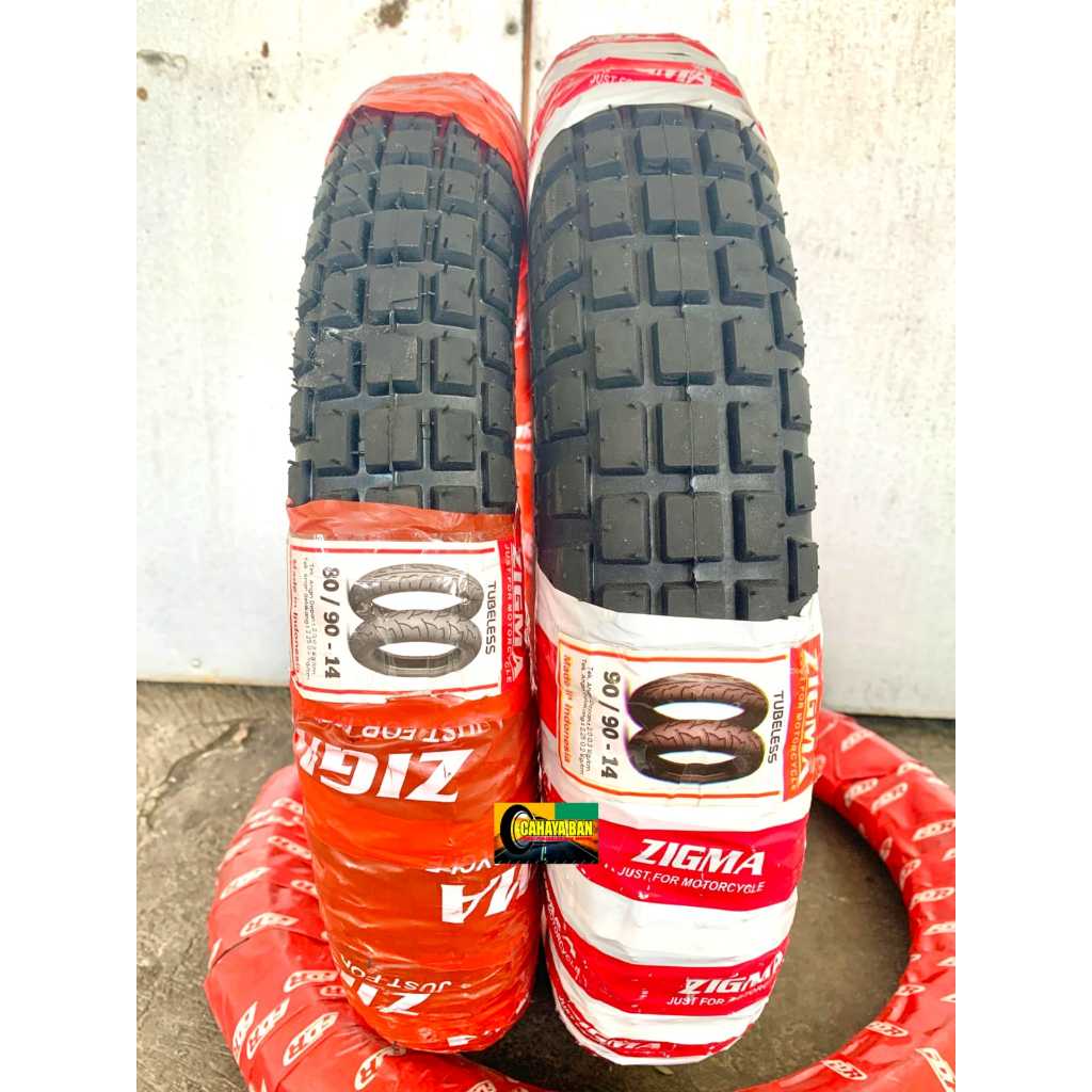 SEPASANG Ban Trail Zigma 80/90-14 dan 90/90-14 Ring 14 Tubeles ban 80/90-14 ban zigma ban 90/90-14 b