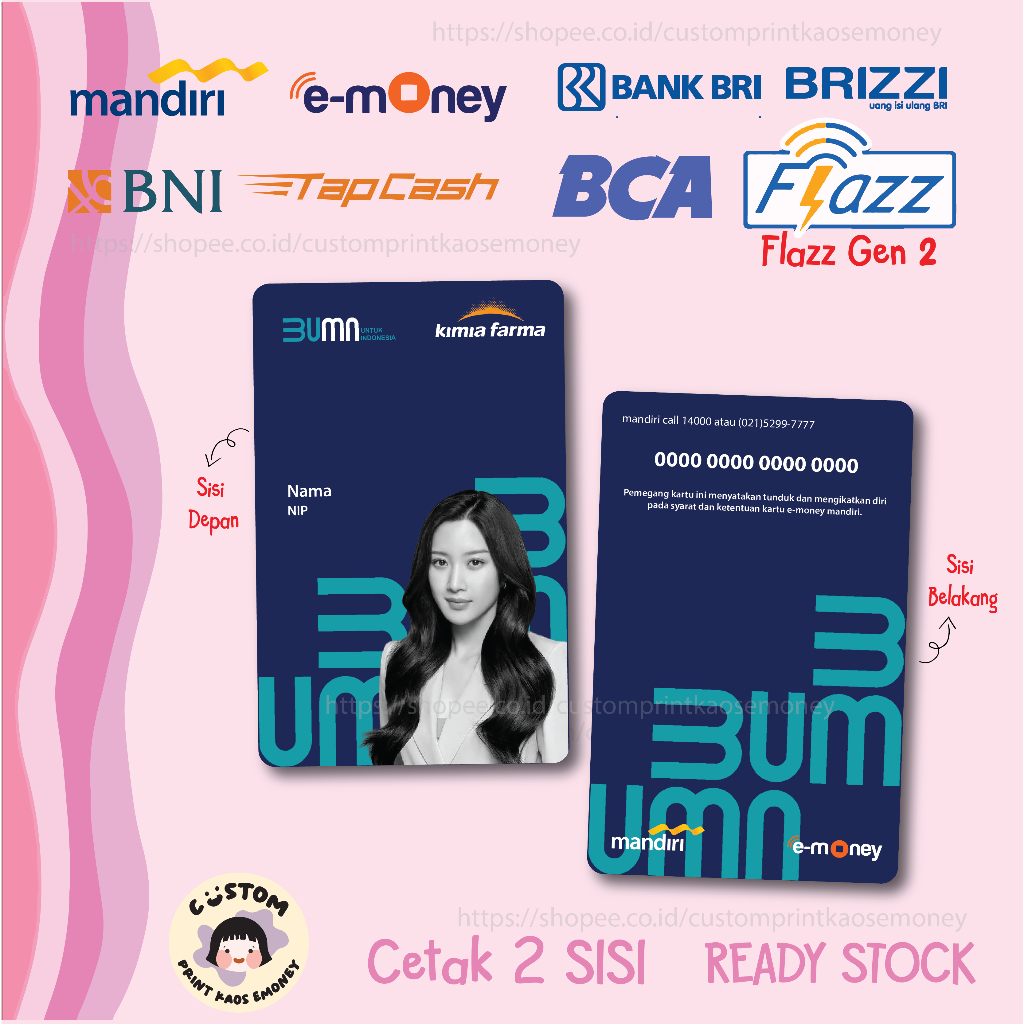KARTU E MONEY E TOLL ID CARD KIMIA FARMA BUMN MANDIRI EMONEY BNI TAPCASH BRI BRIZZI FLAZZ BCA - 2 SI
