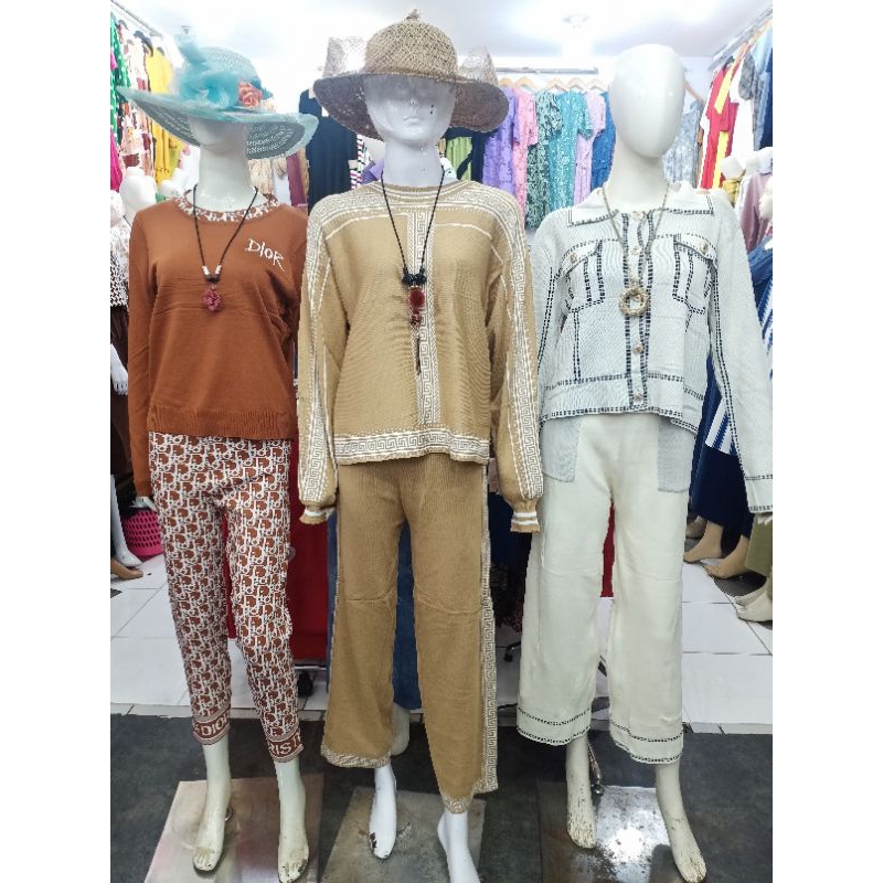 setelan rajut import,setelan rib import