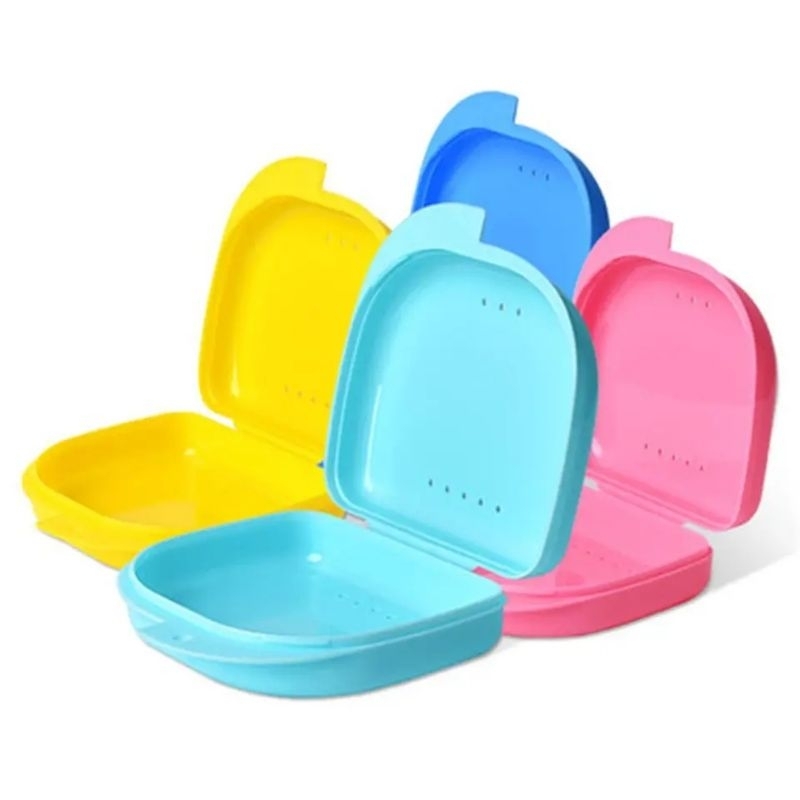 Denture Box Kotak Retainer Box Gigi Palsu Protesa Tempat gigi Palsu retainer behel ortho case mouth 