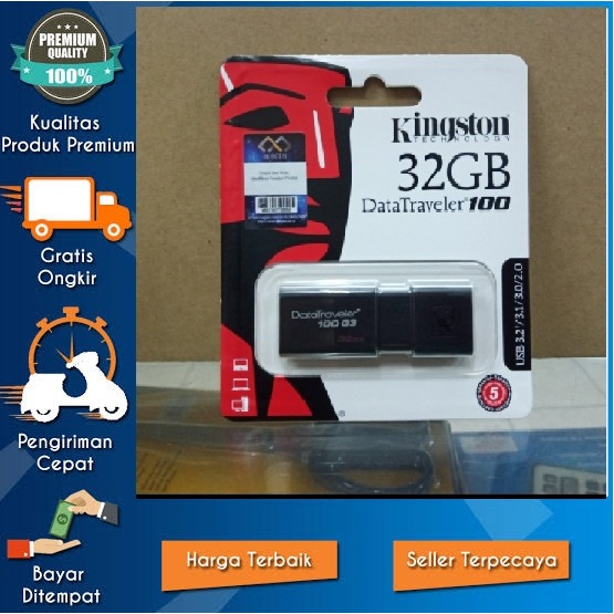 Flashdisk Kingston 32GB USB 3.0 DT100 G3 FlasDisk KGS DT100G3 32GB