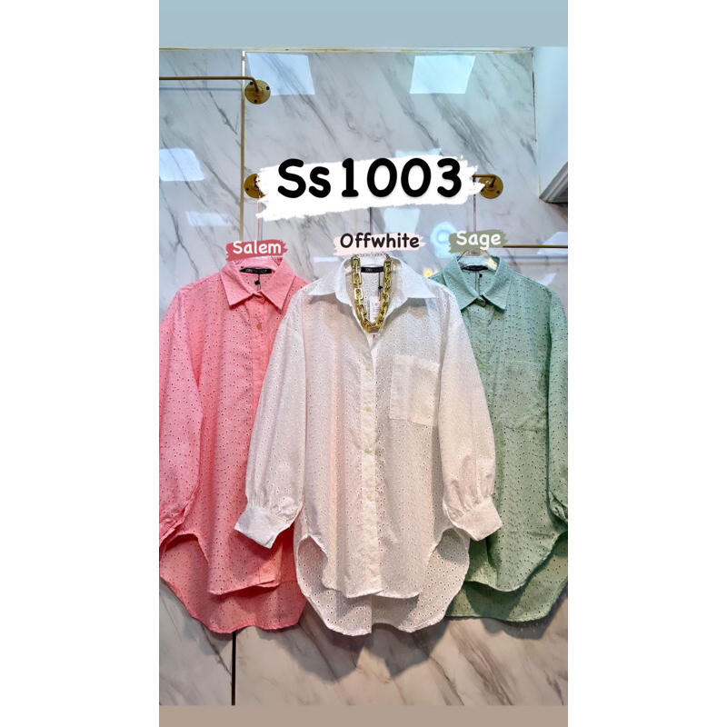 blouse kemeja katun bolong