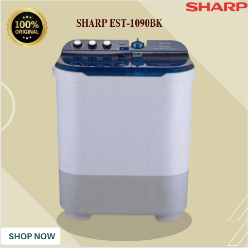 Mesin Cuci SHARP 2 Tabung EST1090BK 10 KG//EST-1090-BK/EST 1090BK/ SHARP MURAH// ORIGINAL BERGARANSI