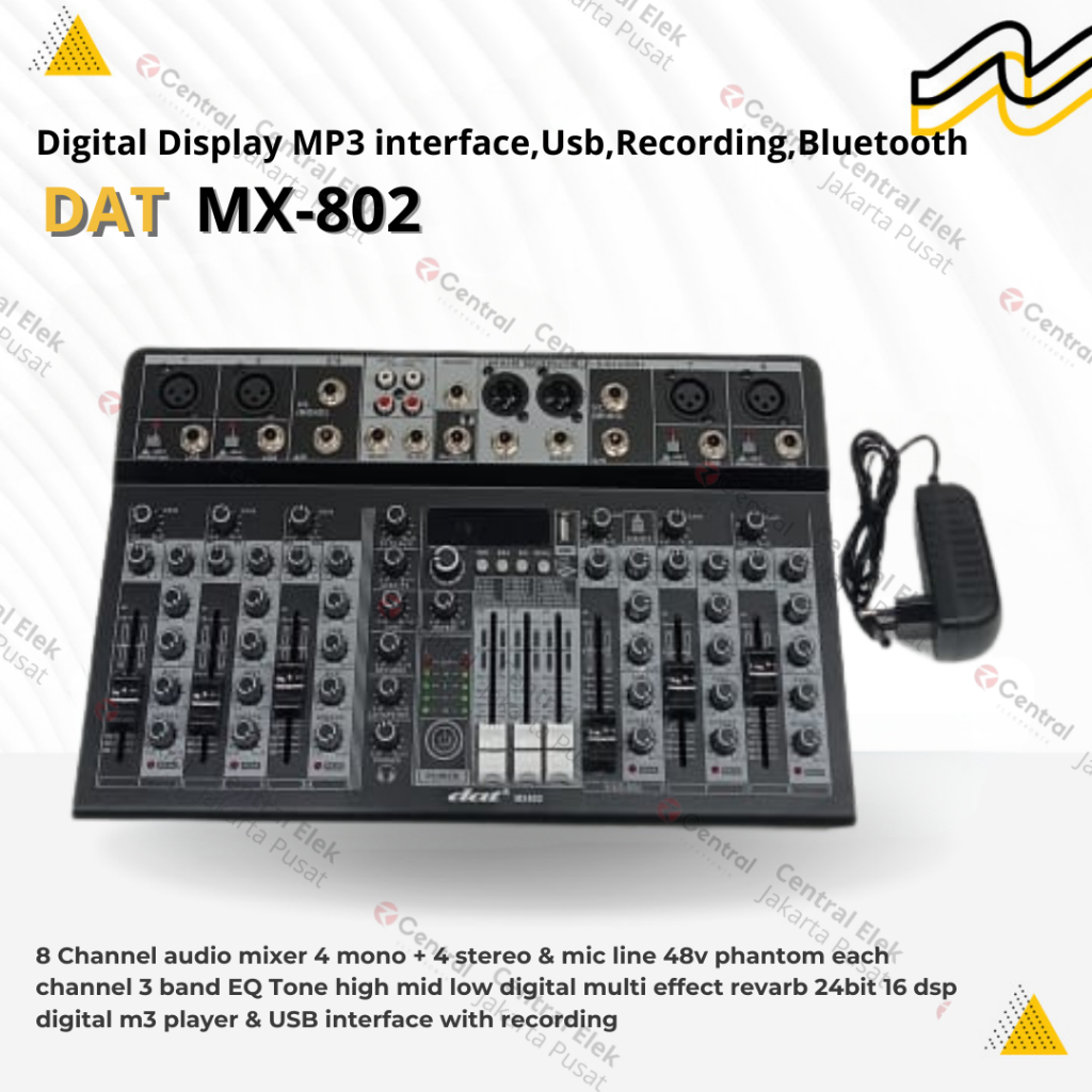 MIXER DAT MX 802/ MX802/ 8 CHANNEL DSP USB LED DISPLAY