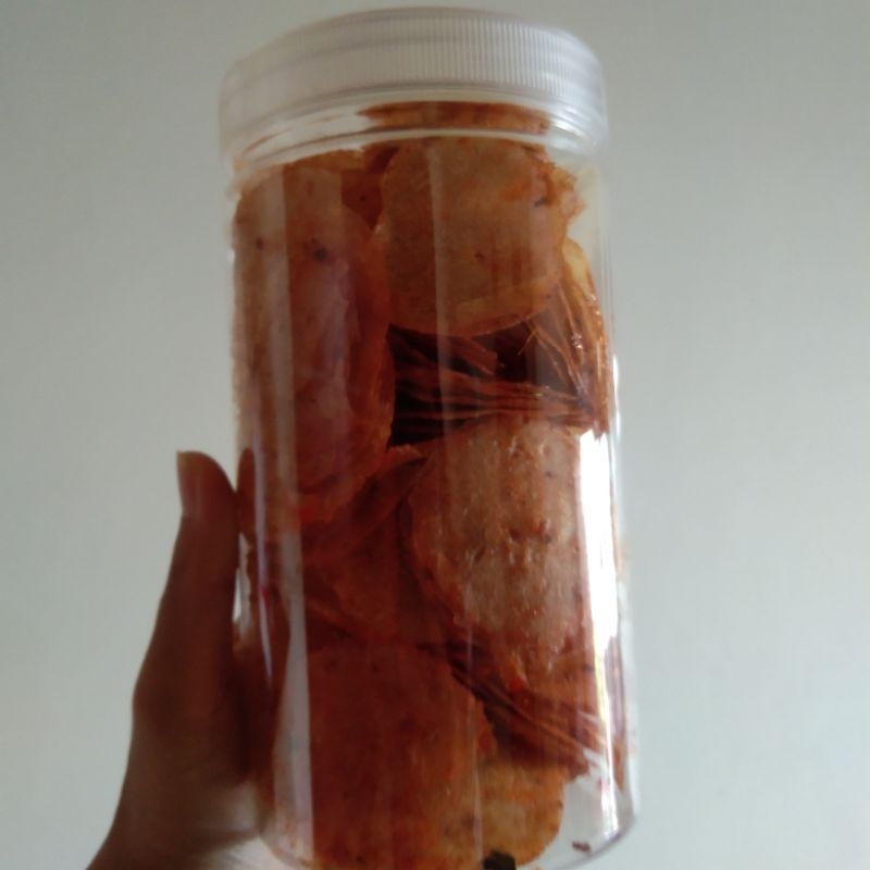 

COD cemilan keripik kaca pedas daun jeruk kemasan botol 1000ml / jajanan / makanan ringan / oleh oleh / snack