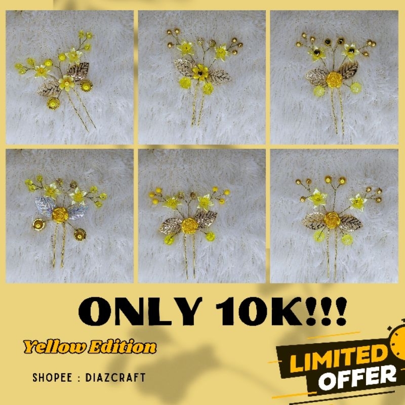 tusuk konde tusuk sanggul hiasan rambut hiasan sanggul WARNA KUNING
