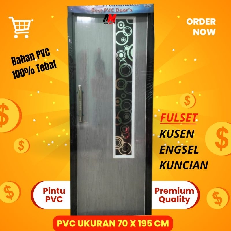 Pintu Kamar Mandi PVC Long Kaca Minimalis Kualitas Premium