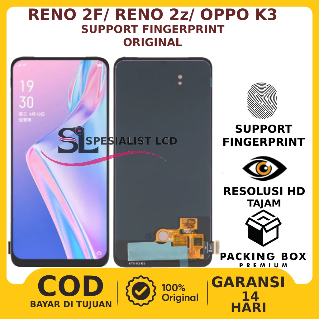 LCD TOUCHSCREEN REALME X - LCD OPPO K3 - LCD RENO 2F - LCD RENO 2Z ORIGINAL SUPPORT FINGERPRINT