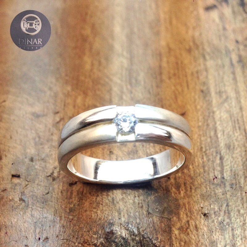 Cincin Silver Perak Asli 925 Tunangan Lamaran Nikah Ukur Nama