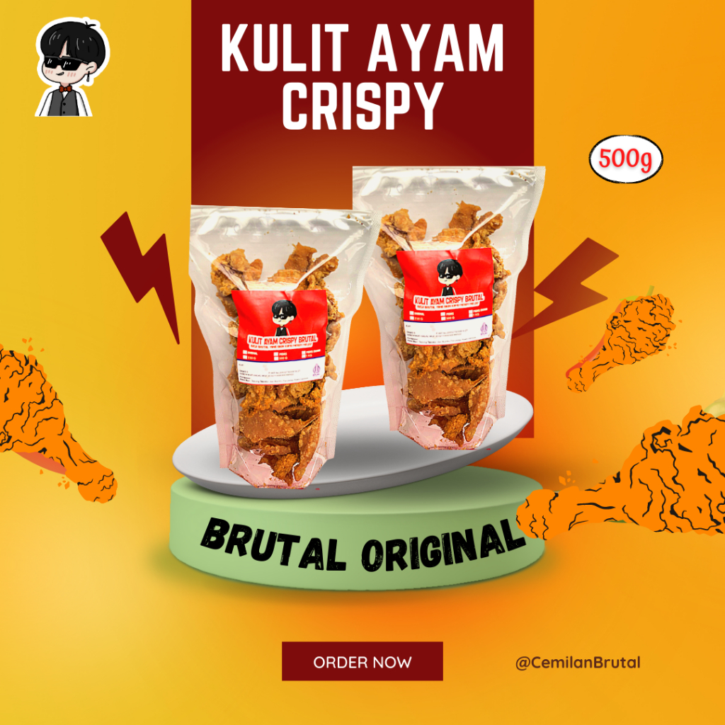 

500gr - Kulit Ayam Goreng Crispy Brutal Rasa original