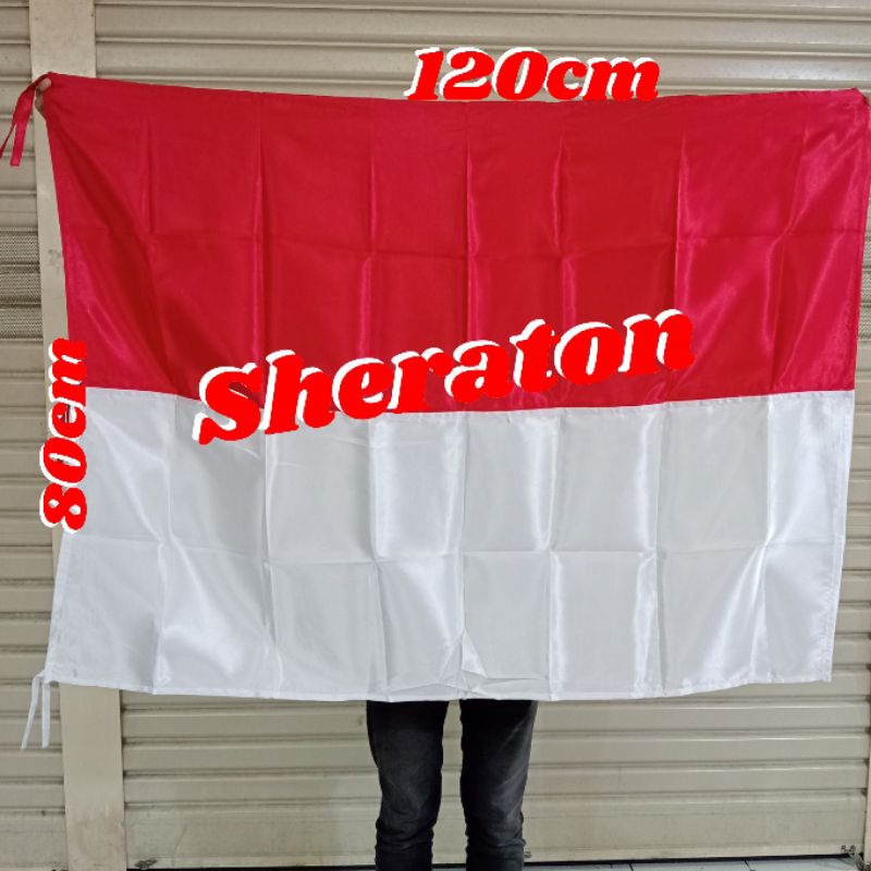 

bendera Indonesia bendera merah putih bahan satin UK. 80cm x 120cm