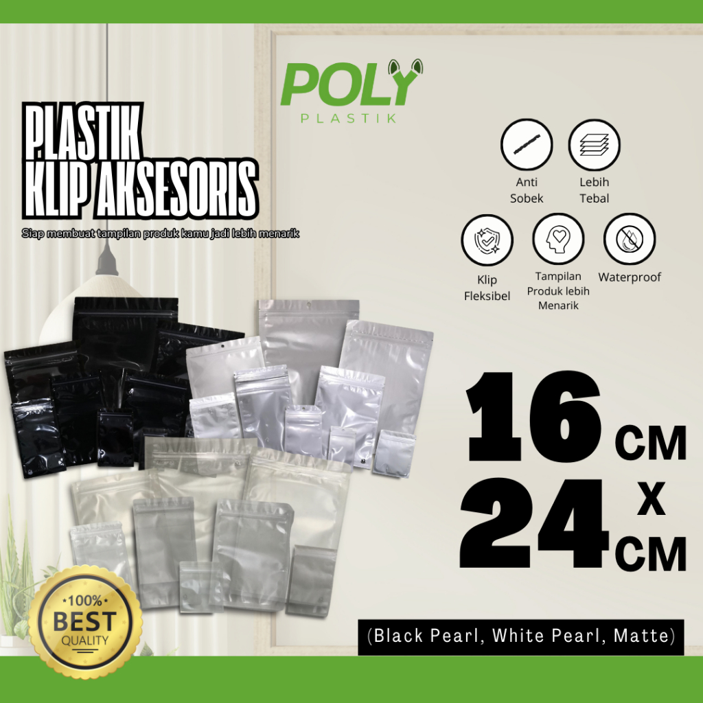 Plastik Klip Aksesoris 16x24cm Aneka Macam Varian / Kantong Packing Aksesoris Ziplock PREMIUM Satuan