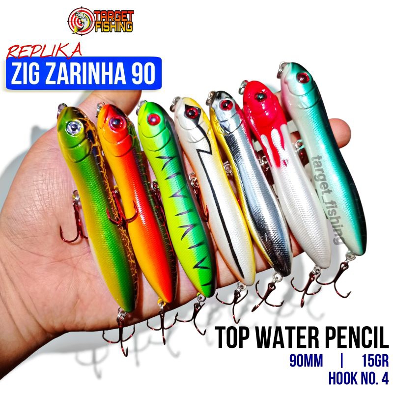 Umpan Pencil WTD 90mm 15gr Zig Zarinha 90 TOP WATER Replika Nelson Nakamura Lure Casting Toman Gabus
