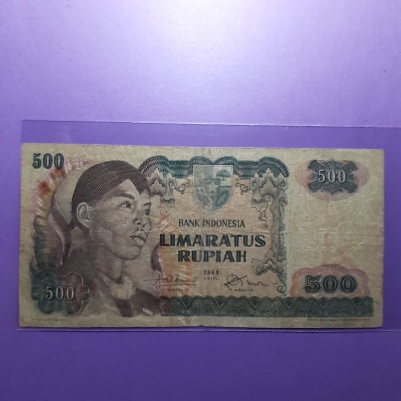 uang kuno 500 rupiah sudirman 1968