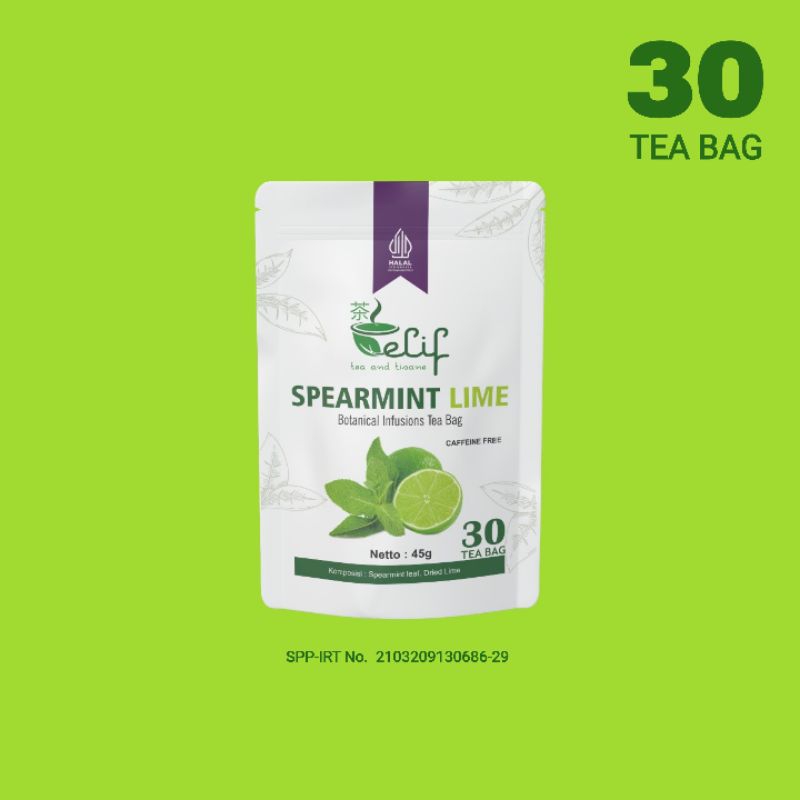 

ELIF TEA AND TISANE Spearmint Lime Tea | Teh Spearmint & Buah Jeruk Nipis | 30 Tea Bag