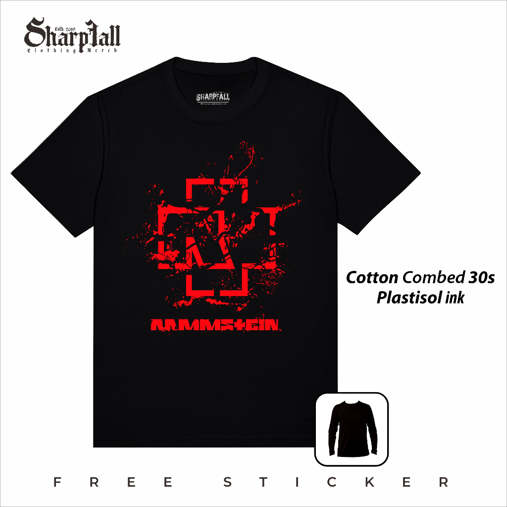 KAOS BAND DISTRO RAMMSTEIN/ KAOS MUSIK RAMMSTEIN/ROCK/METAL T SHIRT BAJU DISTRO MUSIK PRIA WANITA KA