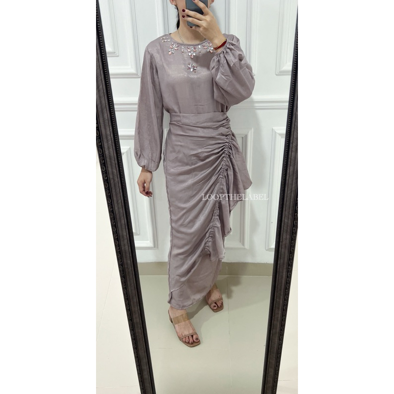 SARAH KAFTAN DRESS / DRESS MUSLIM / BAJU KAFTAN WANITA LEBARAN / CAFTAN BUMIL HIJAB SILK