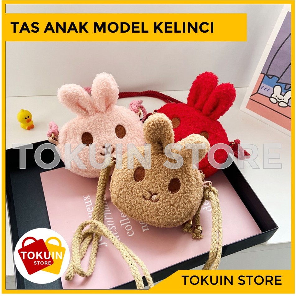 Tas Anak Bulu Tas Dompet Mini Unik Karakter Kelinci Tas Selempang Anak