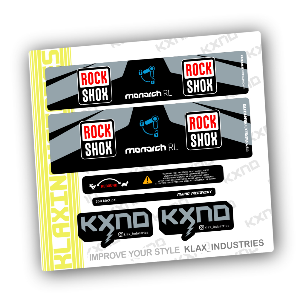 Decal rearshock RockShox Monarch RL KLAX INDUSTRIES stiker sepeda