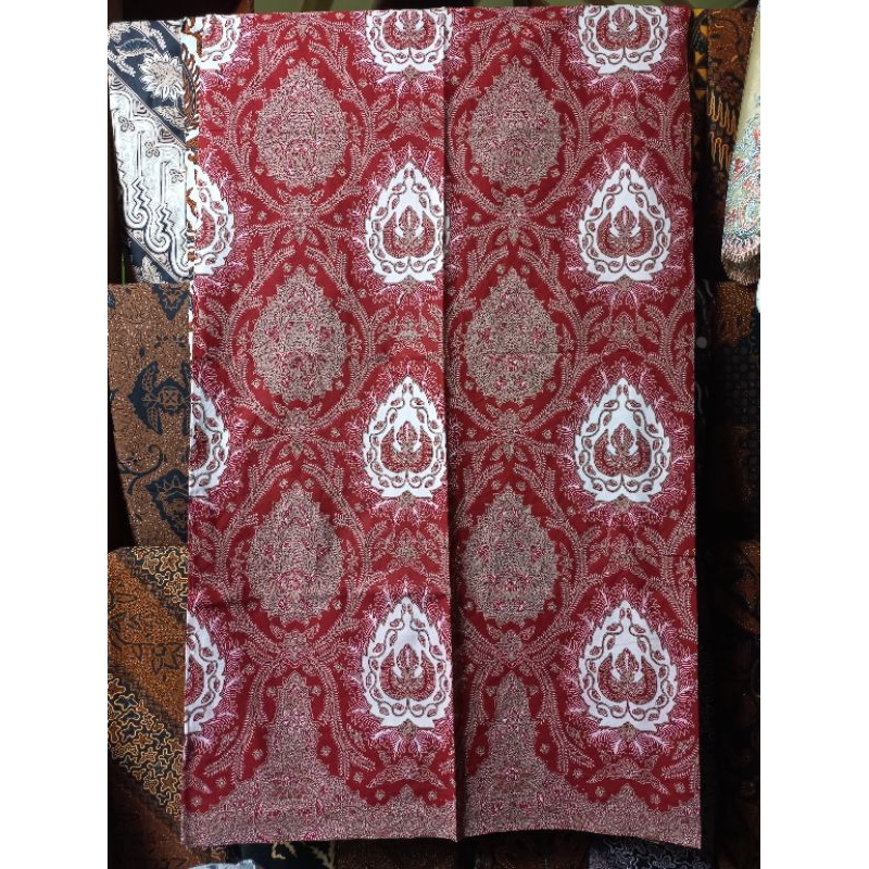 Jarik Batik Bokor Kencono Merah Hati Maroon Marun Bawahan Kebaya Beskap Pengantin Bridesmaid Among T