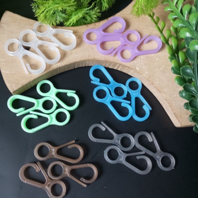 Kait Masker Plastik Bening 100Pcs Stoper Kait Bening Hook kewkew Plastik Bening Stoper Kait Kew Kew 