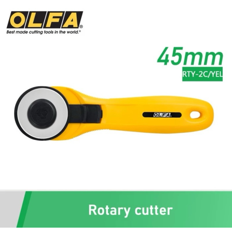 

OLFA Pisau Cutter Pemotong kain Rotary Cutter 45mm RTY-2C/YEL