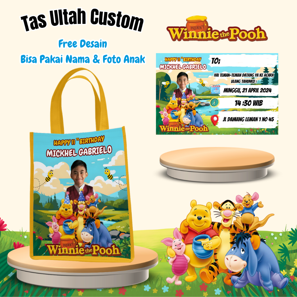 

30 Pcs Tas Ulang Tahun Anak Custom Laki Laki Perempuan Muat Box Kfc & Snack