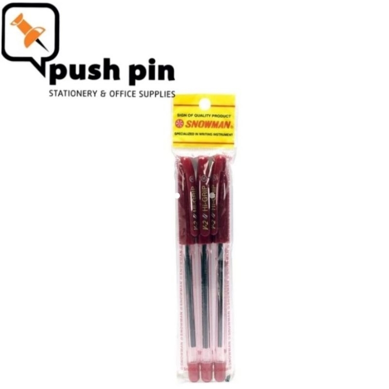 

Snowman Pen / Pena / Pulpen V2 Merah Set 3'S