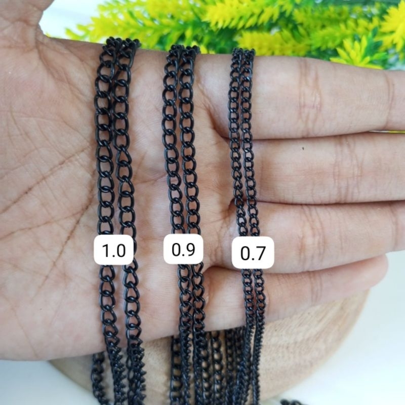 Rantai hitam - permeter, Rantai Hitam 0,7 Rantai Nuri (1 Meter) Rantai Nuri Nikel Rantai Aksesoris R