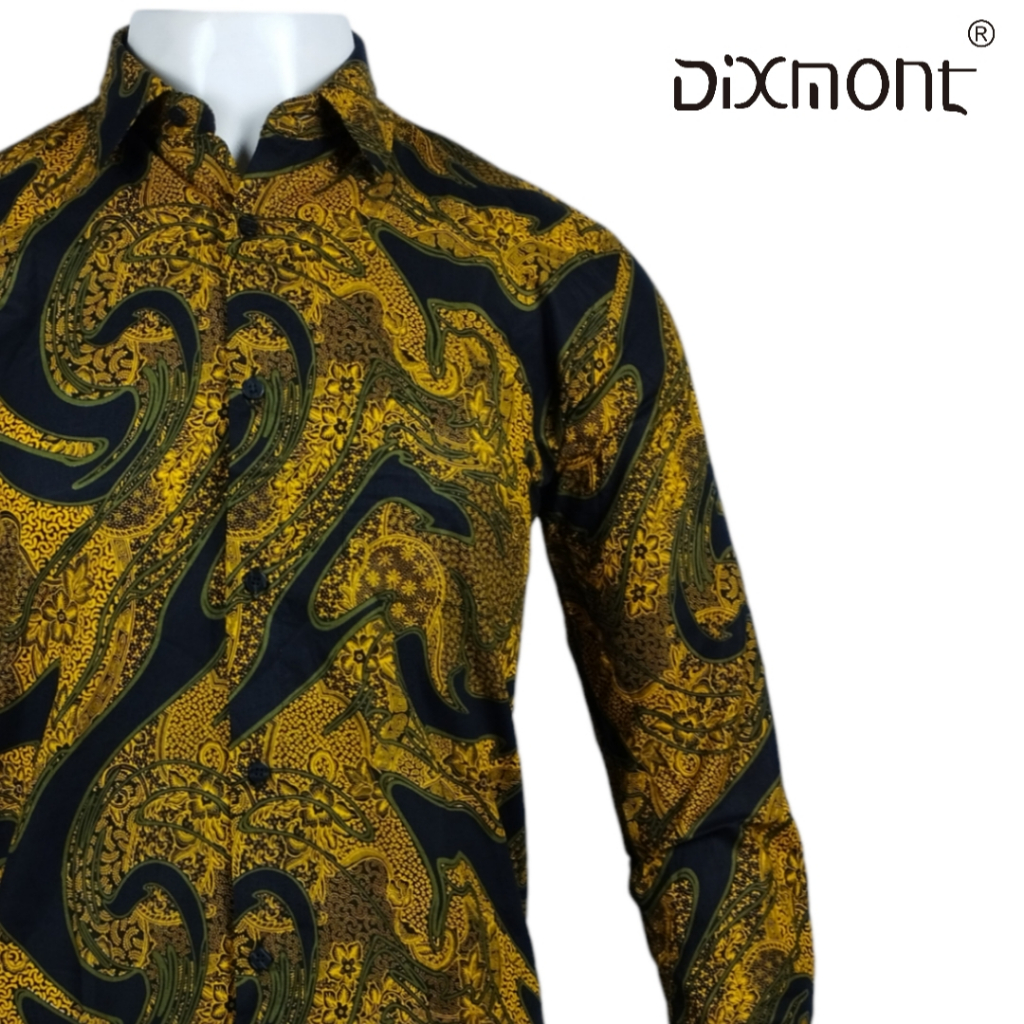 Dixmont Kemeja Pria Batik Panjang Hem BL00124
