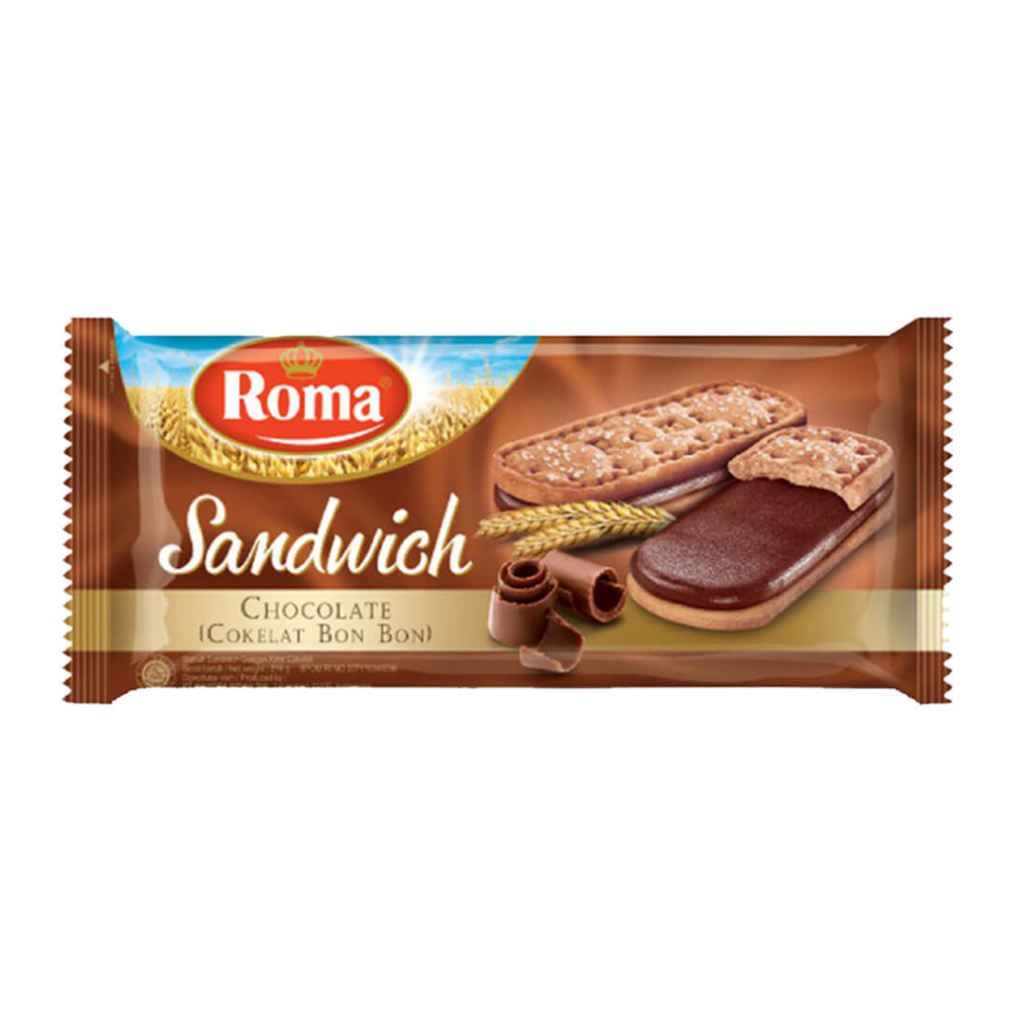 

ROMA SANDWICHI CHOCOLATE 157 G CAMILAN BISKUIT COKLAT BON BON