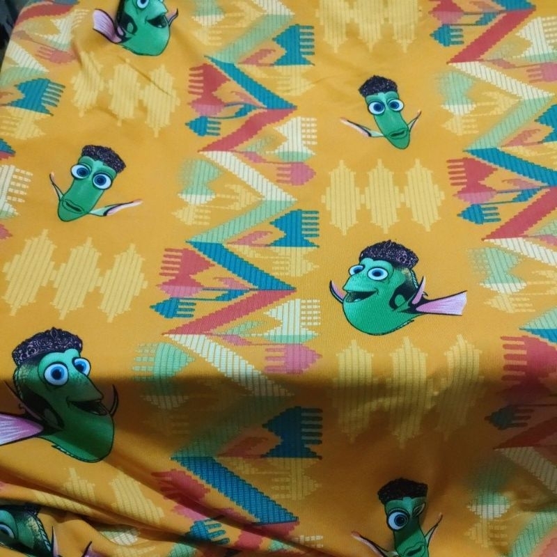 KAIN KILOAN SPANDEK BALON MOTIF IKAN 2.5M/750gram