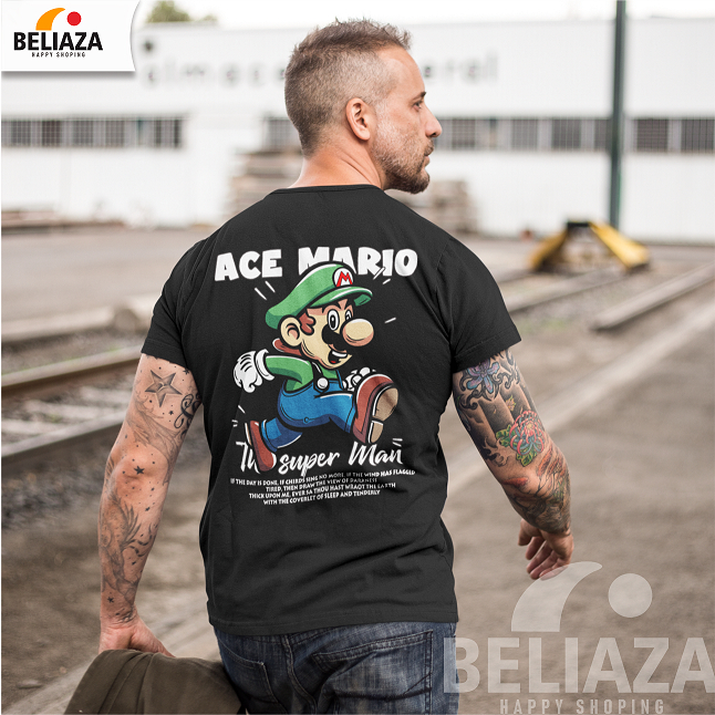 KAOS DISTRO JEPANG MOTIF ACE MARIO / KAOS PRIA WANITA LENGAN PENDEK SUPER MARIO OVERSIZE KAOS POLOS 