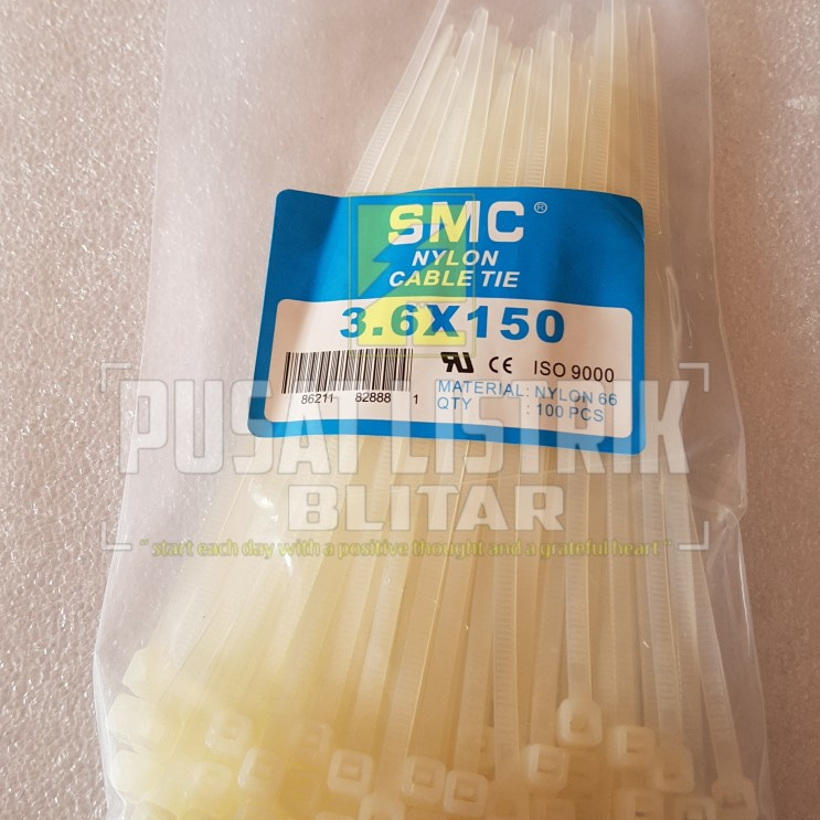 

Kabel Ties / Cable Tie 15 cm x 3,6mm isi 100pcs - Putih