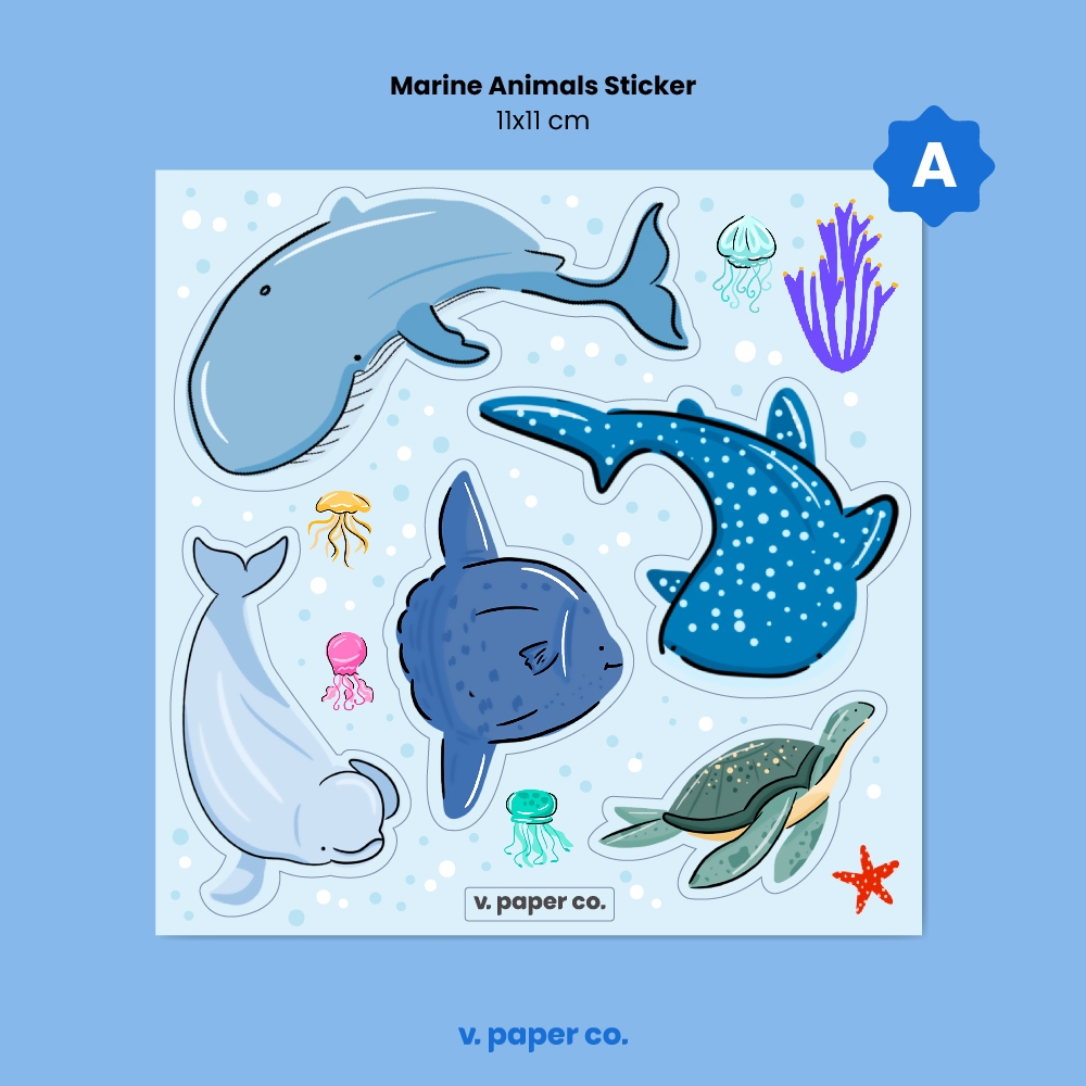 

Sticker Sheet - Marine Animal - V. Paper Co.