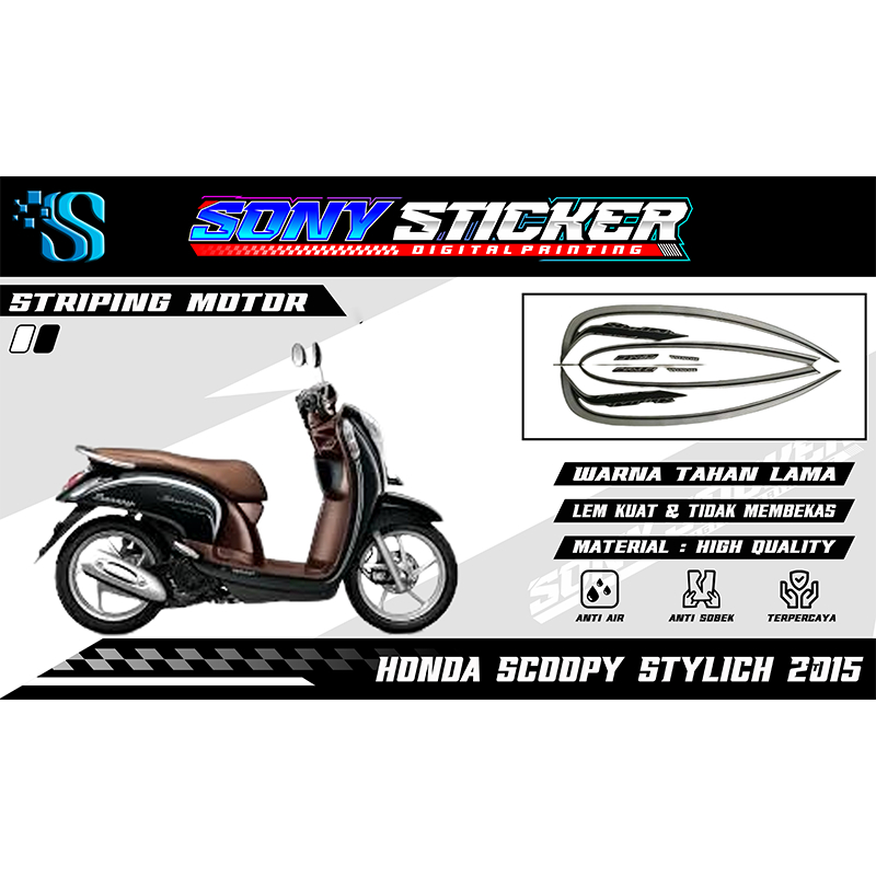 Stiker List Body Motor Scoopy Stylich 2015 - Striping Standar Honda Scoopy Stylich Tahun 2015