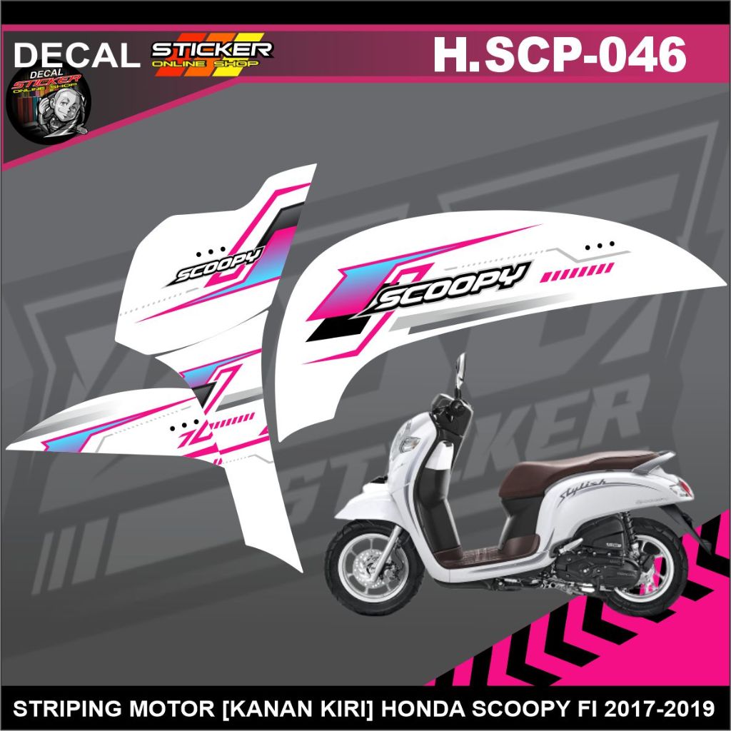 STIKER MOTOR HONDA SCOOPY FI 2017-2019 | DECAL STRIPING VARIASI RACING KEREN