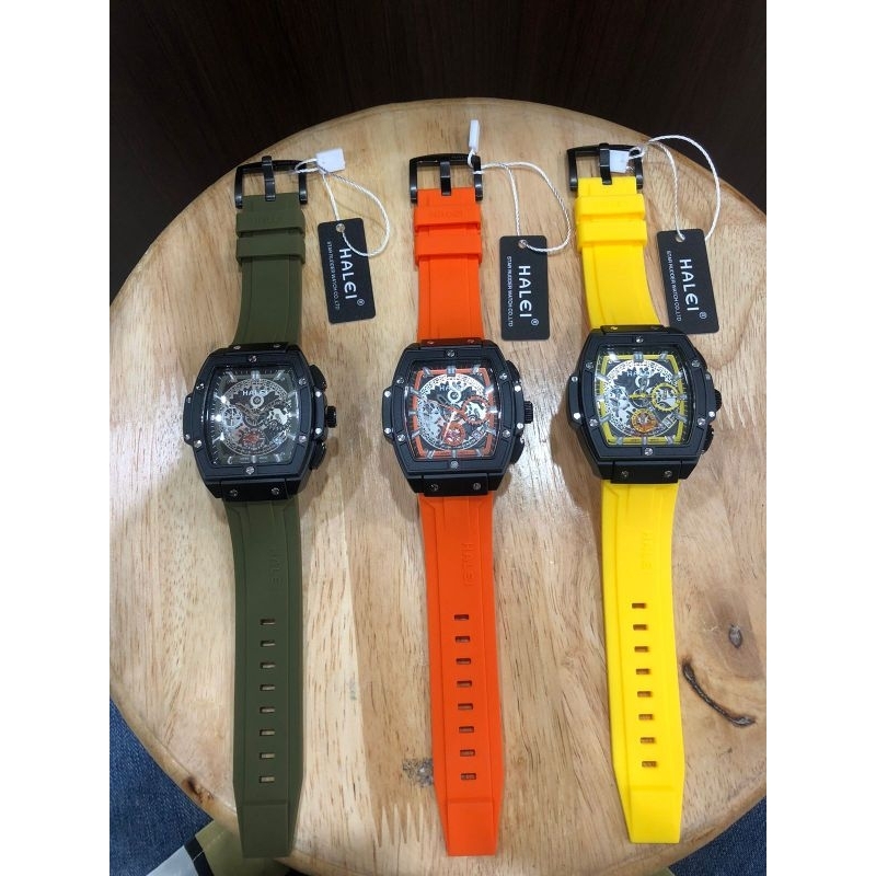 Jam Tangan Pria Halei Strap Rubber Krono Aktif Original
