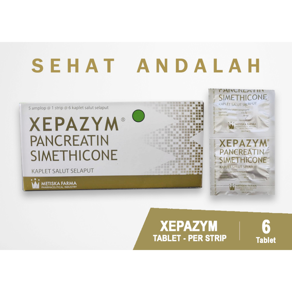 XEPAZYM (1 STRIP/6 TABLET) PANCREATIN SIMETHICONE